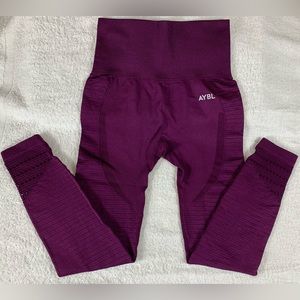 AYBL Leggings Purple/Maroon Size XS with Cut Out Details